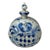Late 19th Century European Folk Art Delft Style Blue White Floral Painted Wood Perfume Flask Bottle For Sale