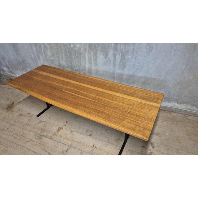 Vintage Rectangular Coffee Table with Wooden Top and Black Metal Base, 1960s For Sale - Image 10 of 11