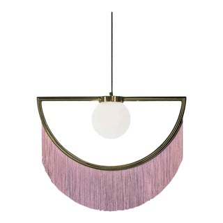 Wink Gold-Plated Wall Lamp With Pink Fringes For Sale