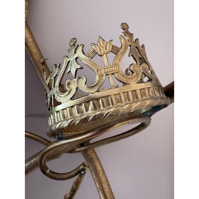 Vintage Art Deco Gilted Metal “Sleeping Beauty” Floral Mirror in the Style of Claude Lalanne For Sale - Image 9 of 9