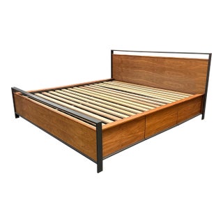 Eastern King Crate & Barrel Browery Storage Bed Frame For Sale