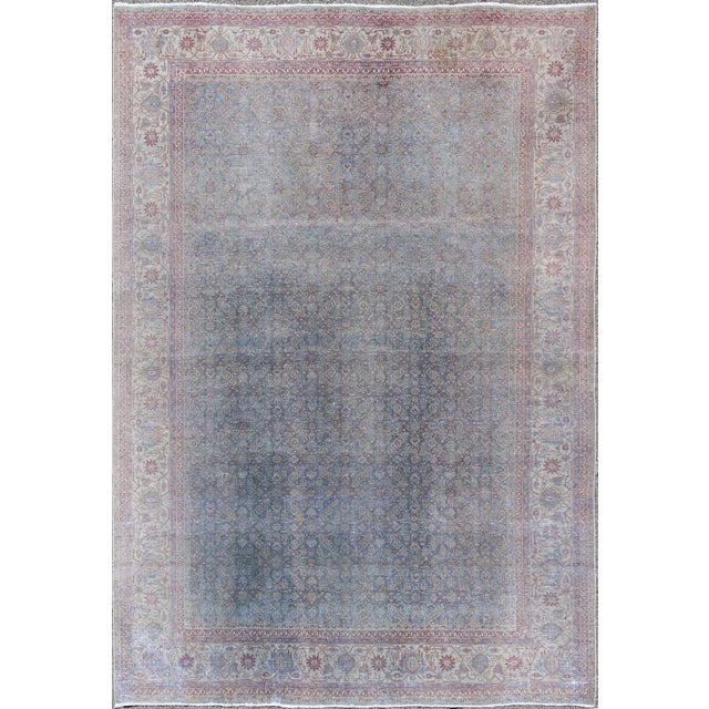 Large Antique Distressed Persian Tabriz Rug 9'9 X 13'5 For Sale - Image 11 of 11