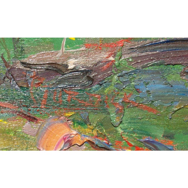 Scott Burdick "Wisconsin Landscape" Original Impressionistic Forest Oil Painting on Board, Framed For Sale - Image 4 of 6