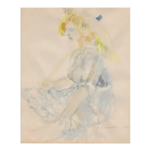 1975 Janet Klawitter Figural Watercolor