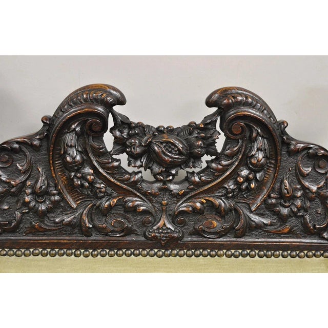 Late 19th Century Rj Horner Attr Renaissance Figural Lion Carved Oak Wood Dining Chairs - Set of 6 For Sale - Image 11 of 16