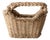 Vintage Woven Basket With Handles For Sale