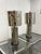 Ken Fulk Art Deco Inspired Antiqued Mirrored + Bronze-Tone Metal Table Lamps, Pair For Sale - Image 4 of 12