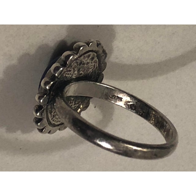 Vintage Navajo Lapis Lazuli Sterling Ring (Size 7.75) For Sale - Image 9 of 11