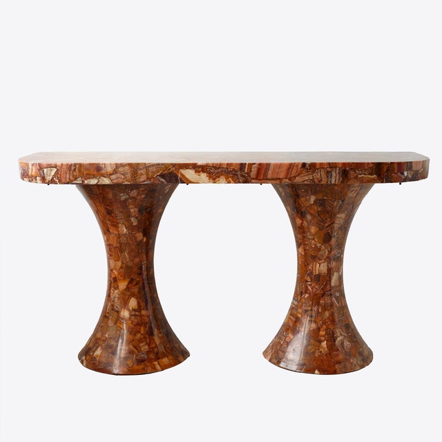 Muller's of Mexico Onyx Double Pedestal Console Table, 1960s For Sale - Image 14 of 14
