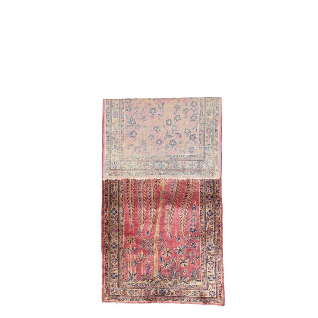 Antique Persian Kashan Rug 2’1” x 5’0". Central Persian city known for finely woven. room size and scatter rugs, with...