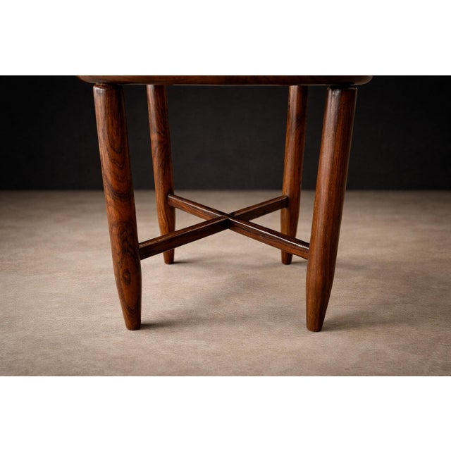 Found Collectibles Maracanã-Inspired Side Tables in Reclaimed Brazilian Rosewood and Honed Travertine For Sale In New York - Image 6 of 15