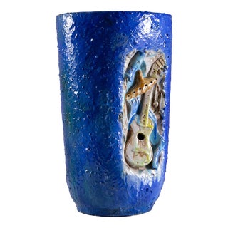 Blue Vase from A. Galati, 1980s For Sale