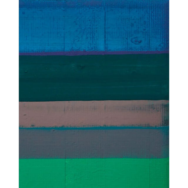 "Horizontal Lines 13" Small Abstract Acrylic Painting by Simon Findlay For Sale - Image 4 of 6