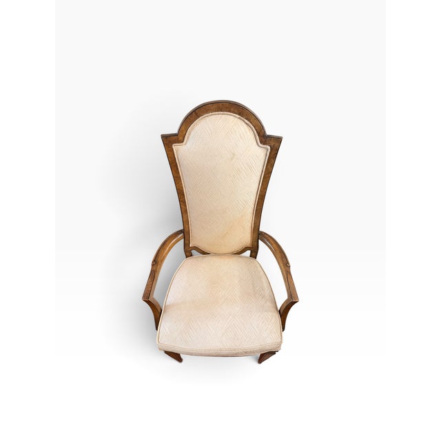 Late 20th Century Attributed to Mastercraft Burl Wood High-Back Dining Chairs, Set of 6 For Sale - Image 13 of 18