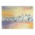 Late 20th Century Surreal Coastal Town at Sunset Watercolor Painting For Sale