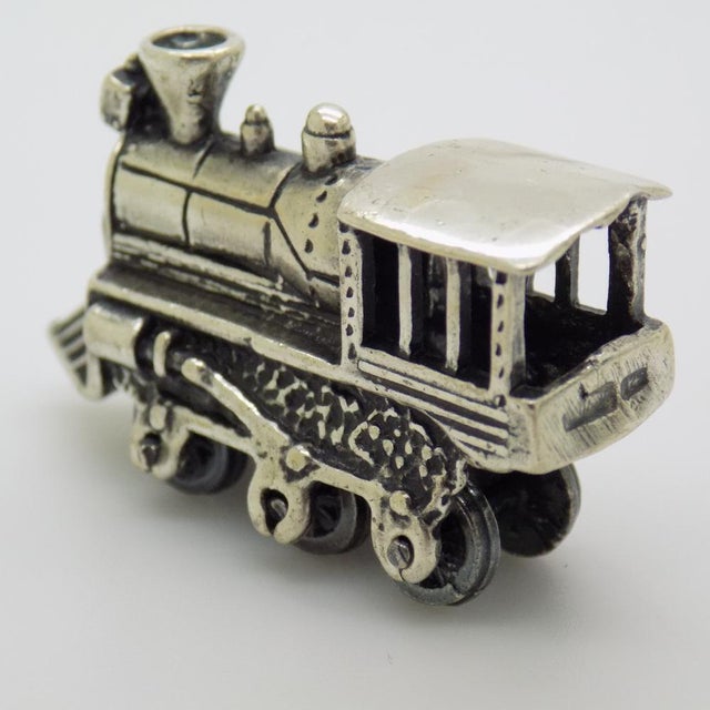 Vintage Italian Handmade Genuine Sterling Silver 925 Locomotive Train Figurine, 1970s For Sale - Image 4 of 13