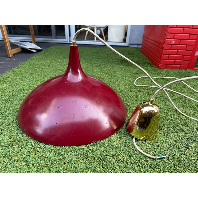 1965 Gubi Chianti Red Pendant Light For Sale In Los Angeles - Image 6 of 7
