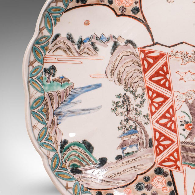 Antique Imari Fruit Plate, Japanese, Meiji Ceramic Decorative Charger, Victorian For Sale - Image 4 of 8