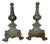 Antique Art Nouveau Brass Andirons, Set of 2 For Sale
