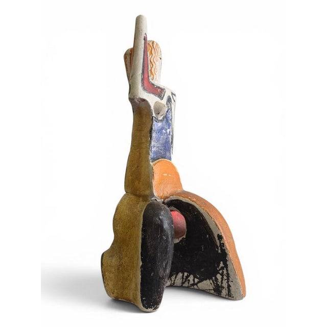 Gold Abstract Female Figure in Painted Ceramic by Alfredo Lanz, Italy, 1970s For Sale - Image 8 of 11