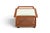Brown Mid 20th Century Danish Modern Flip Top Bar Cart in Teak + Cream Laminate For Sale - Image 8 of 11
