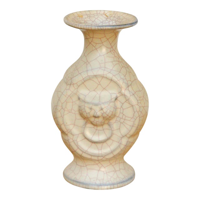 Traditional Ge-Style Stoneware Medallion Vase For Sale