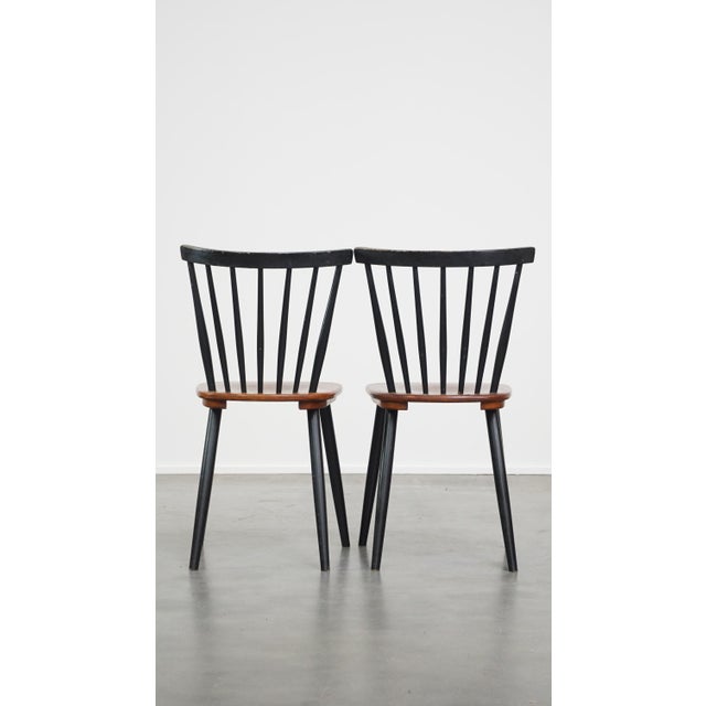 Wood Set of Vintage Scandinavian Dining Chairs with Spindle Backrests, 1960s For Sale - Image 7 of 9