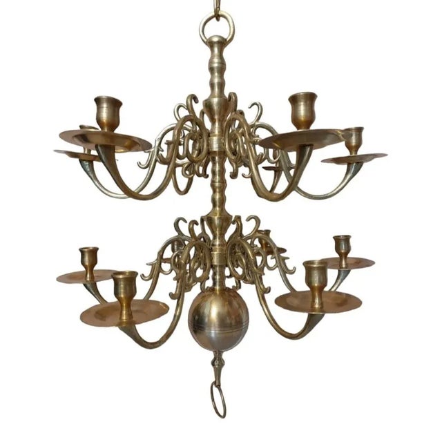 17th Century Chandelier with 12 Arms Rembrandt Van Rijn, 1650s For Sale - Image 9 of 9