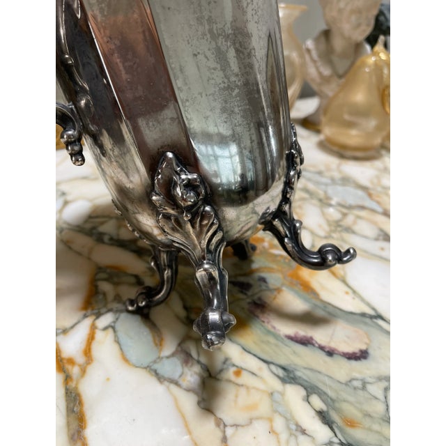 19th Century Silver Plated Brass Vase Pitcher For Sale - Image 4 of 10
