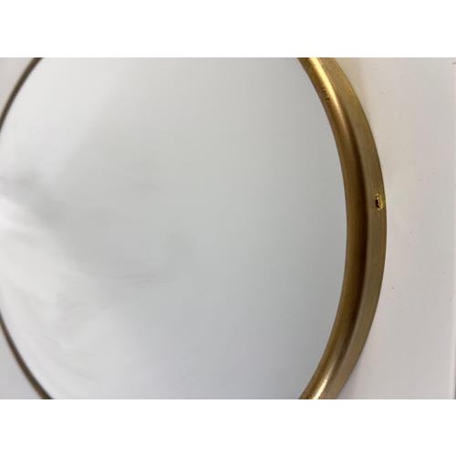 Metal Italian Oval Brass Framed Wall Mirror, 1960s For Sale - Image 7 of 12