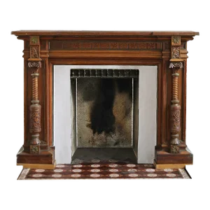 Mantel Antique Hand Carved Walnut