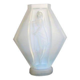 Signed Art Deco Vase Etling For Sale