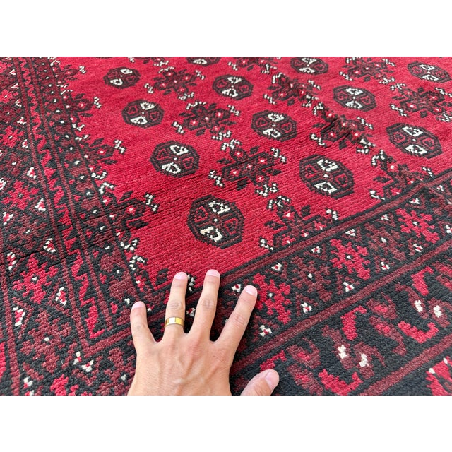 Textile Fine Quality Red Khal Mohammadi Hand-Knotted Wool Rug - 7'9" X 5'1" For Sale - Image 7 of 9