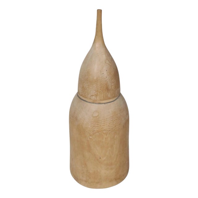 Late 20th Century Covered Wood Bottle From Brundi For Sale