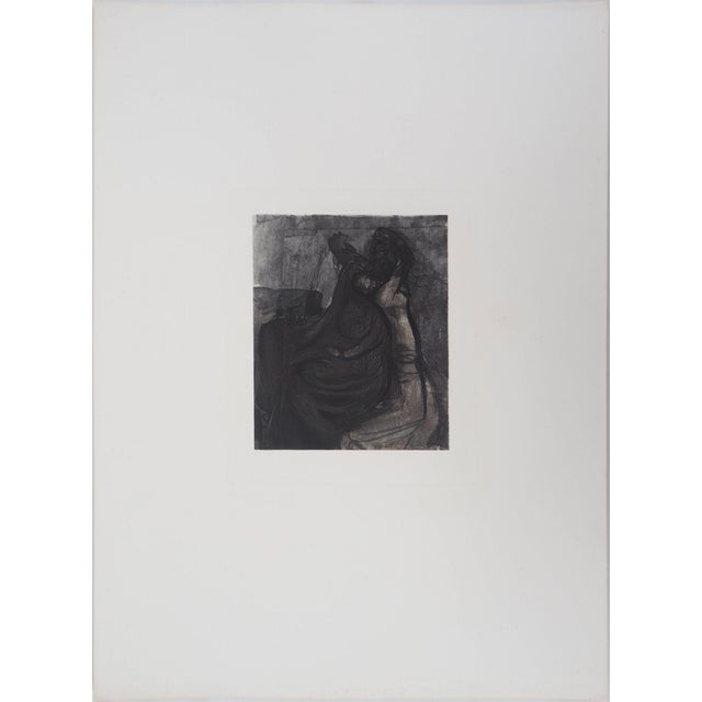 Auguste RODIN (1840-1917) (after) Myrrha Engraving (heliogravure resumed at the tip) and enhanced with watercolor On...