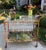 Mid-Century Modern Vintage Mid-Century Faux Bamboo Bar Cart | Hollywood Regency Gilt Metal & Glass Serving Trolley | Maison Baguès Style For Sale - Image 3 of 10