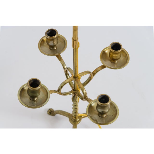 1960s French Neoclassical Style Bronze Candlesticks Desk Lamps - a Pair For Sale In West Palm - Image 6 of 10