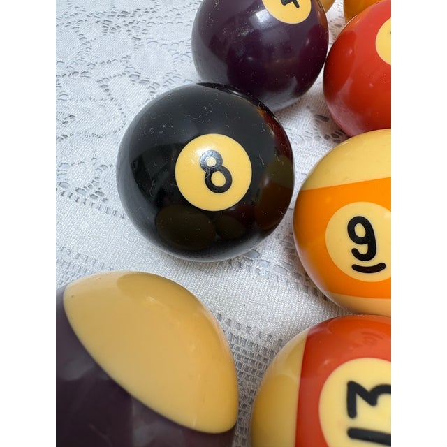 Vintage 1970s Bakelite Billiard Pool Balls, Set of Sixteen For Sale - Image 4 of 7