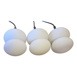 Mid-Century Opal Glass Pendant Lights, Set of 3 For Sale