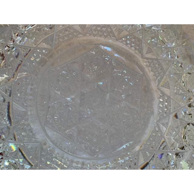 American Vintage Mid 20th Century American Brilliant Cut Glass Bowl For Sale - Image 3 of 8