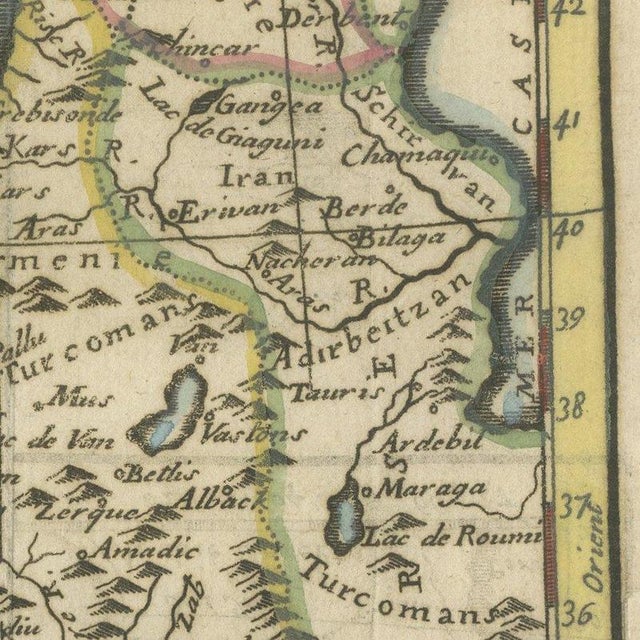Black Antique Map of Turkey in Asia, 1750 For Sale - Image 8 of 12