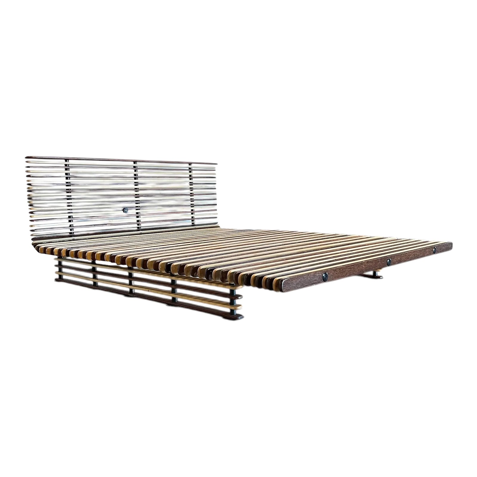 Pacific Green 1973 Mid-Century Modern Palmwood Bed – King Size