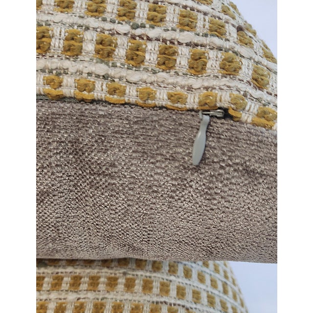 Textural Masterpiece, Warm Earthy Palette & Fancy Yarns – A Set of 2 Decorative Pillow Covers 28” X 20” For Sale - Image 14 of 16