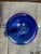 Spanish Revival Vintage Spanish Revival Hand-Blown Seeded Cobalt Blue Pinched Dimple Glass Pitcher & Tumbler Set - 8 Pieces For Sale - Image 3 of 8