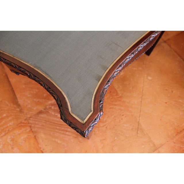 Georgian Serpentine Mahogany Game Table With Carved Rosette Edge For Sale - Image 13 of 14