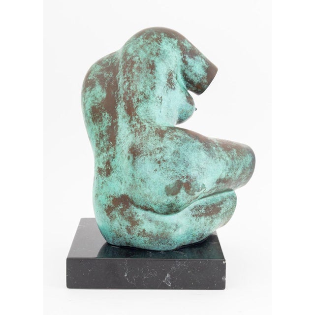 Late 20th Century Bronson Nude Torso Verdigris Patinated Bronze For Sale - Image 5 of 8