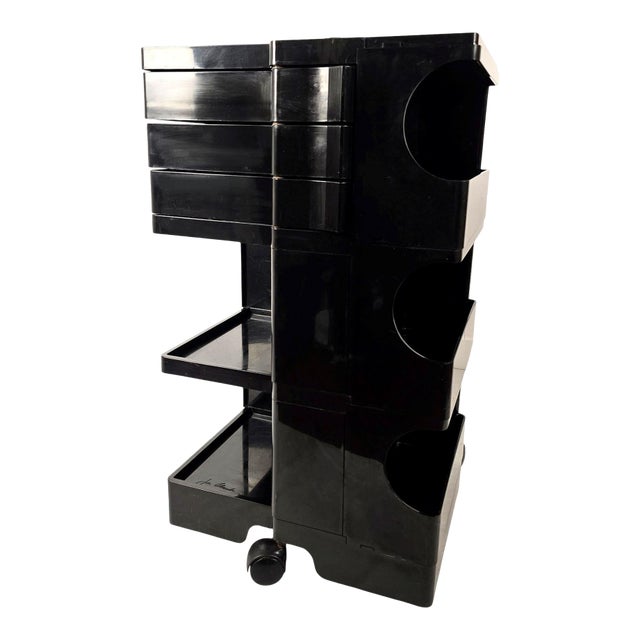 Mid Century Modern, Joe Colombo, Black Boby Trolley Cart 1970, Italy For Sale
