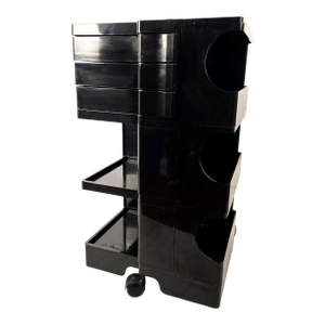 Mid Century Modern, Joe Colombo, Black Boby Trolley Cart 1970, Italy