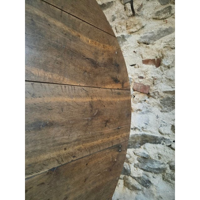 Wood Antique Oak Wine Table, Burgundy, France, 1830 For Sale - Image 7 of 18