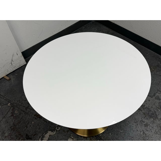 2010s Cb2 Odyssey Brass Round Dining Table For Sale - Image 5 of 12